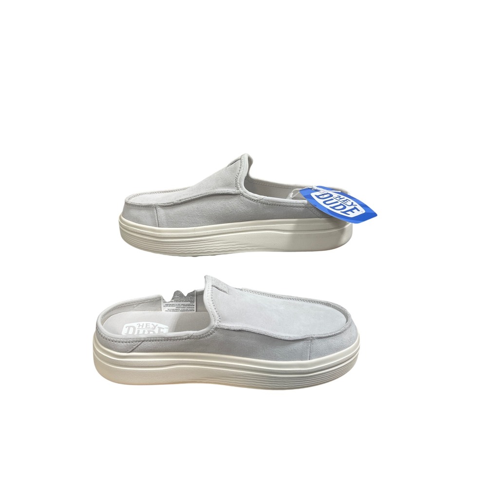 Hey Dude Austin Lift Classic Grey Platform Mules Womens Size 11 New 41272-030